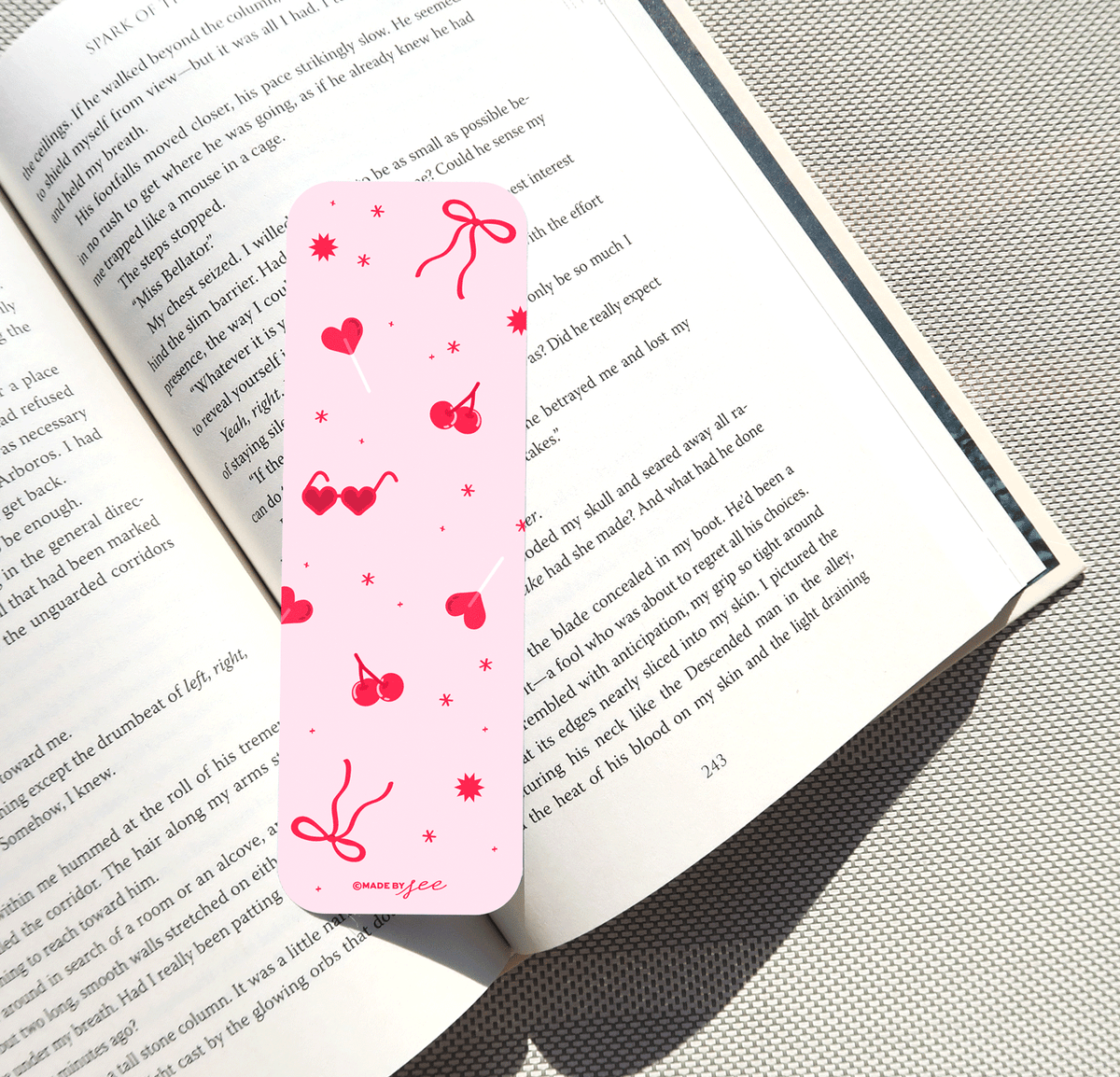 The Plot Red And Pink Bookmark