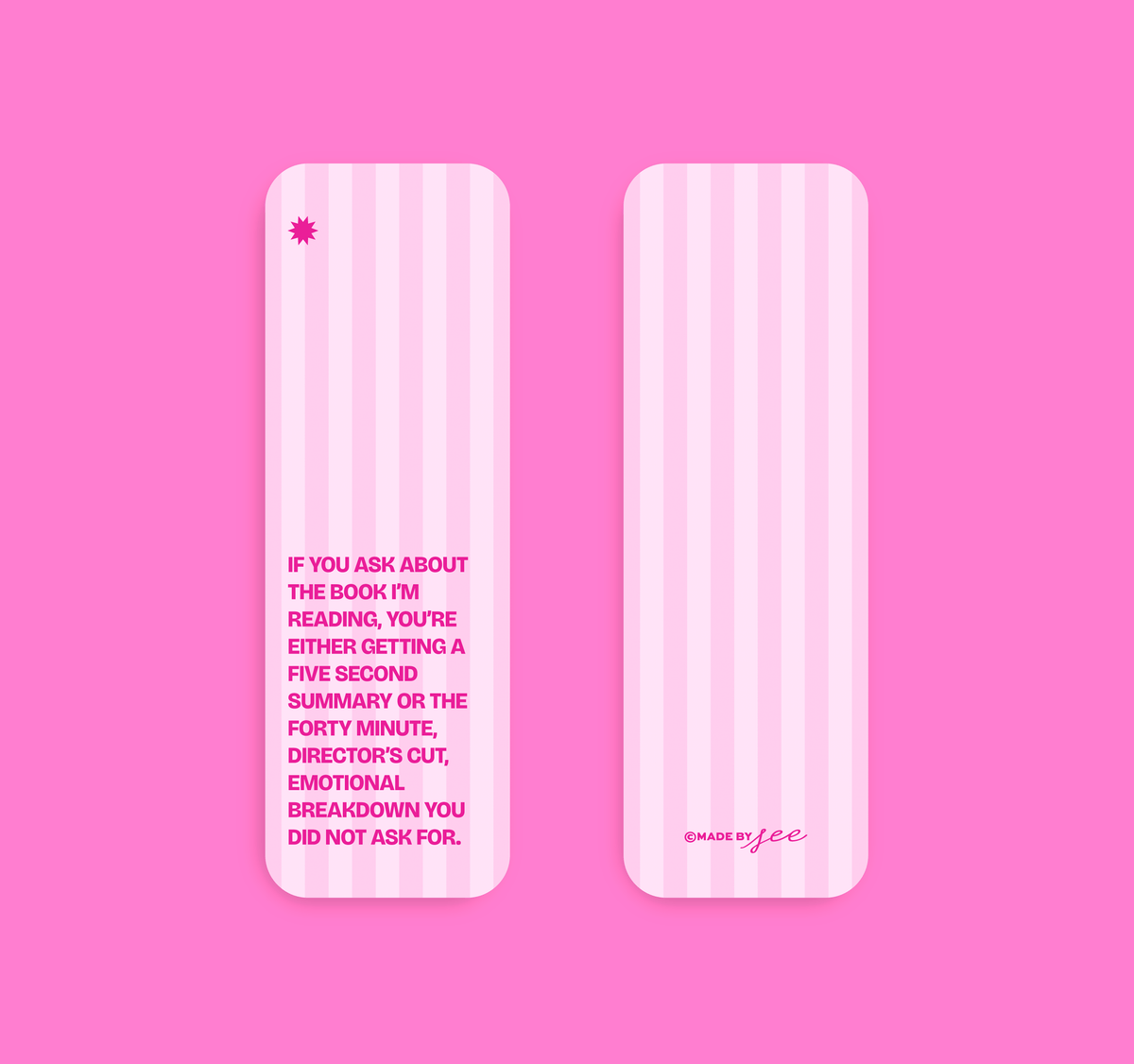 Director's Cut Pink Stripe Bookmark