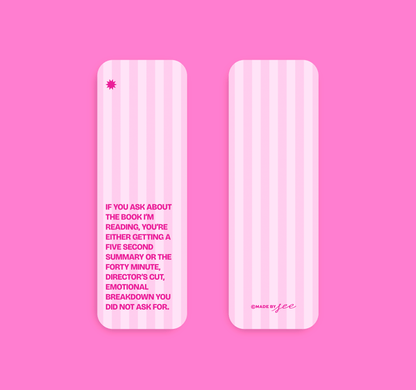 Director's Cut Pink Stripe Bookmark