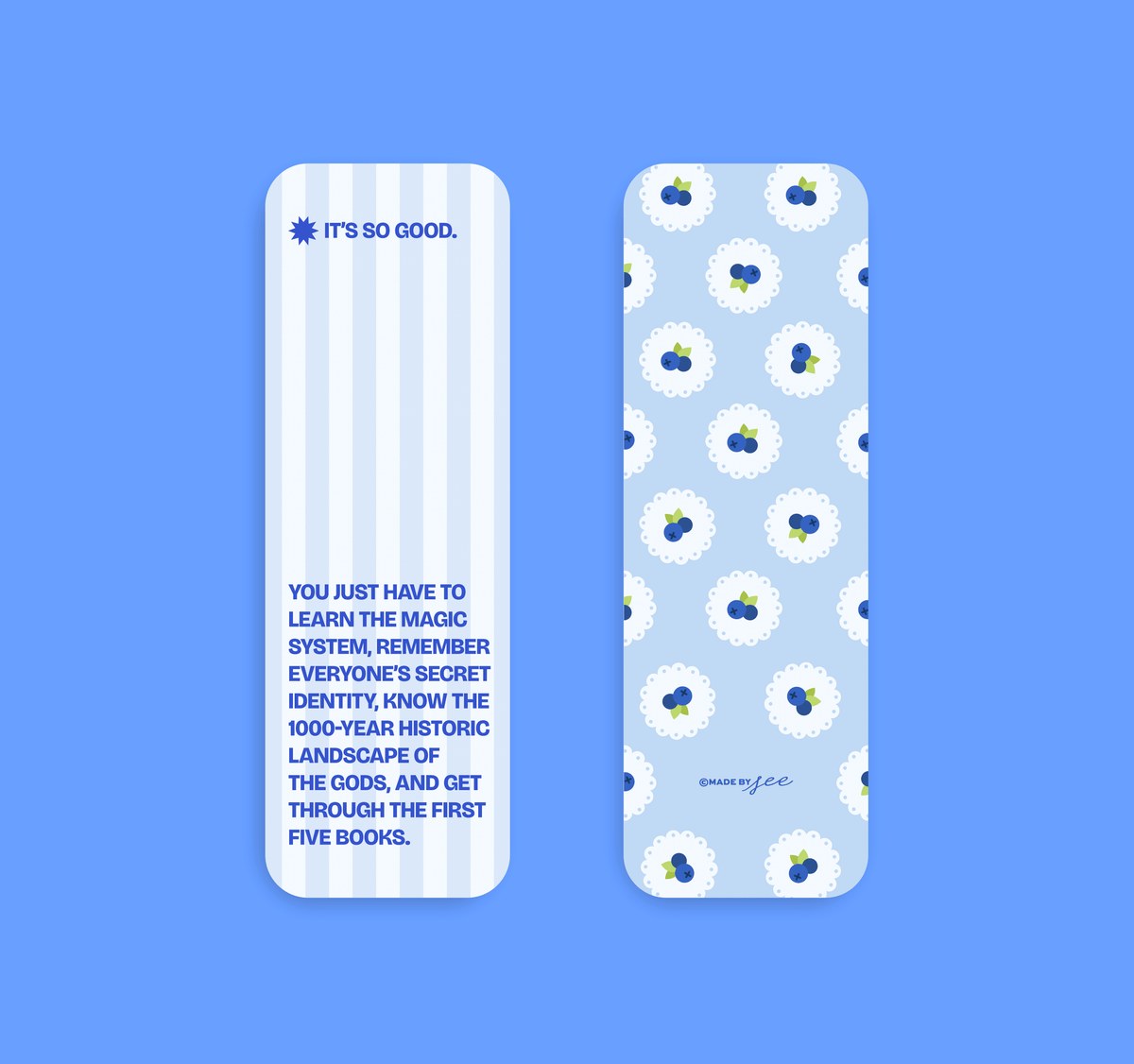 Reader Requirements Blueberry Stripe Bookmark
