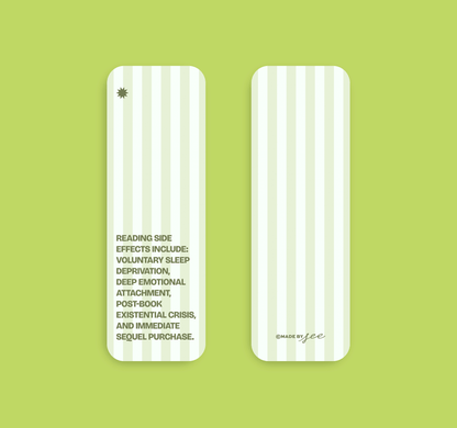 Reading Side Effects Green Stripe Bookmark