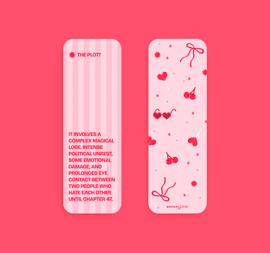 The Plot Red And Pink Bookmark