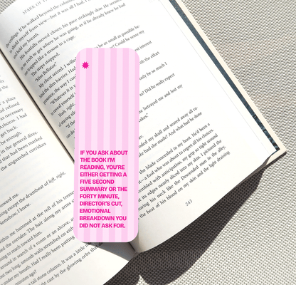 Director's Cut Pink Stripe Bookmark