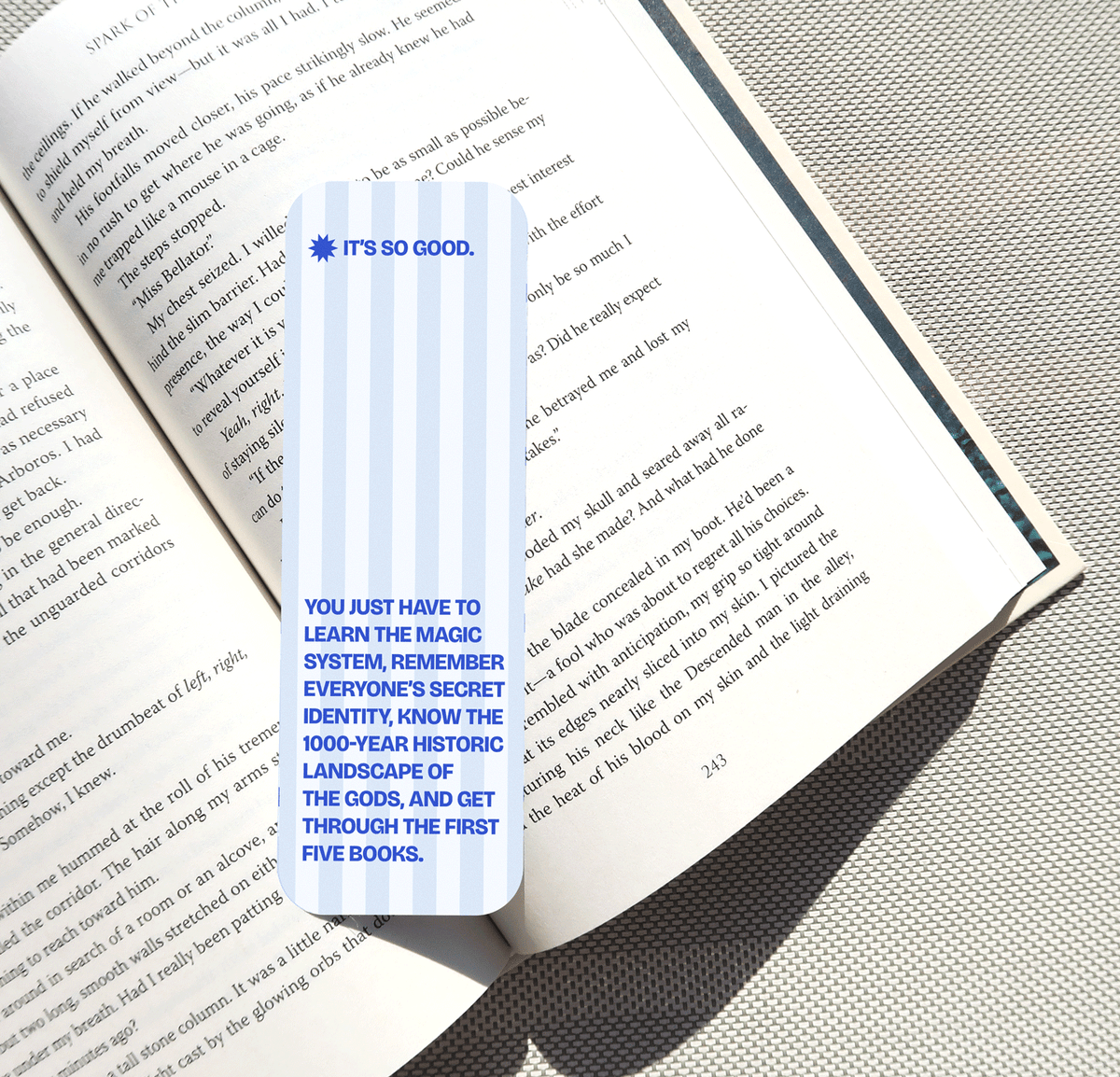 Reader Requirements Blueberry Stripe Bookmark