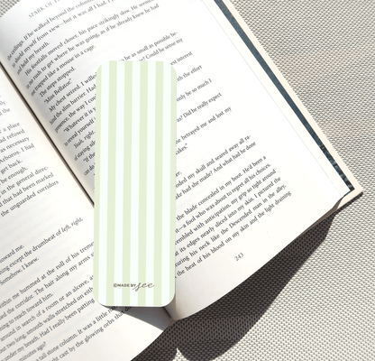 Reading Side Effects Green Stripe Bookmark
