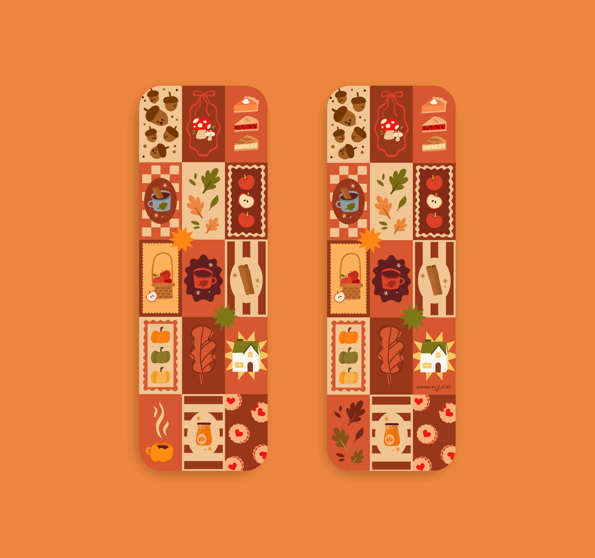 Fall Season Patchwork Bookmark