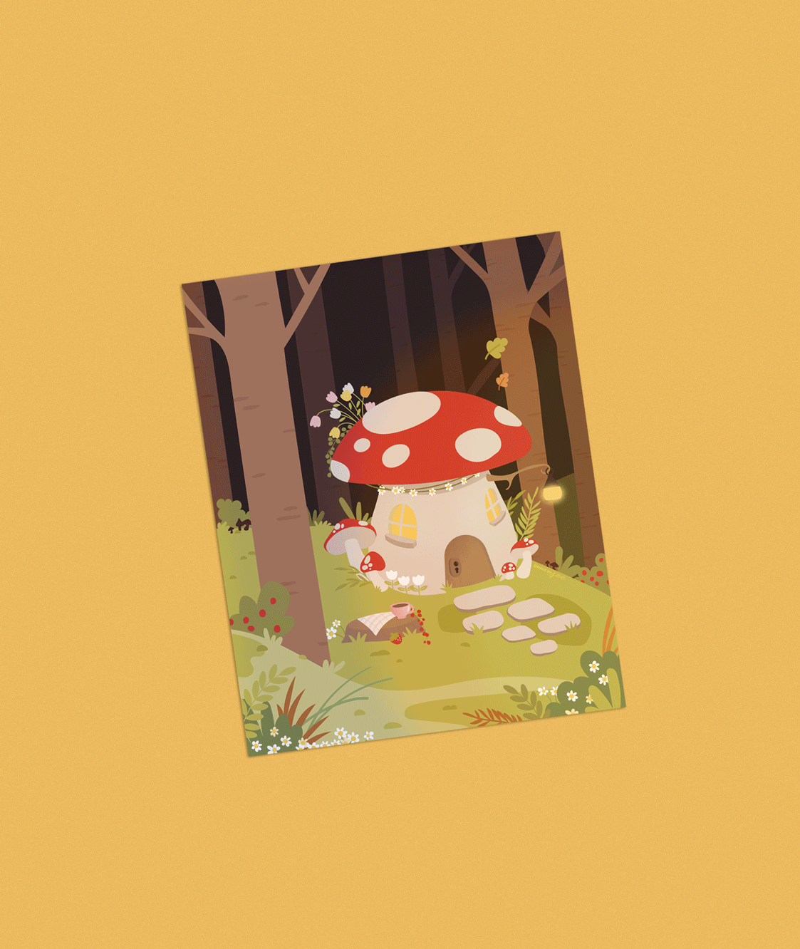 Cozy Mushroom House Print