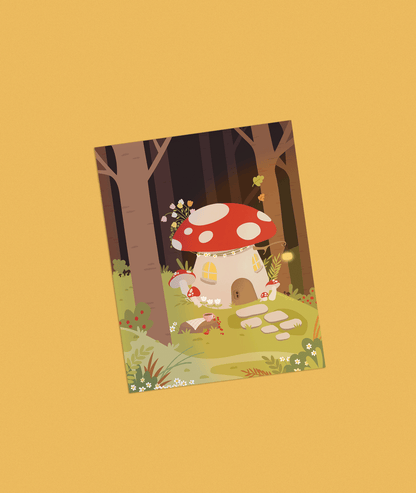 Cozy Mushroom House Print