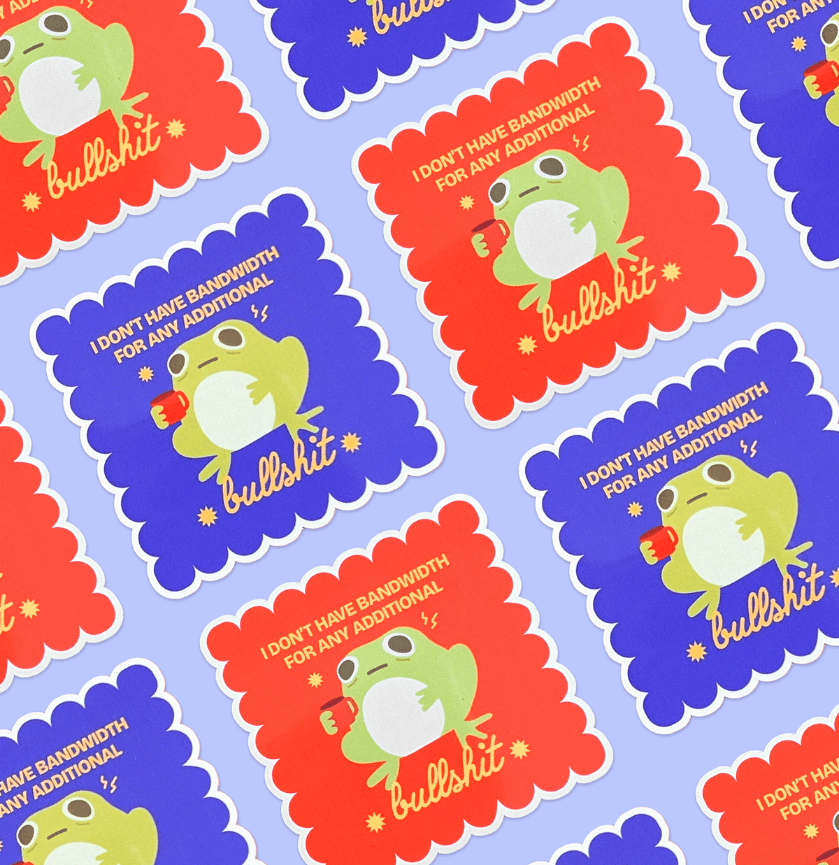 Tired Frog Sticker