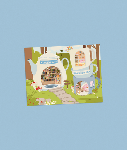 Teacup Library Print